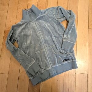 Villervalla grey velour zip cardigan